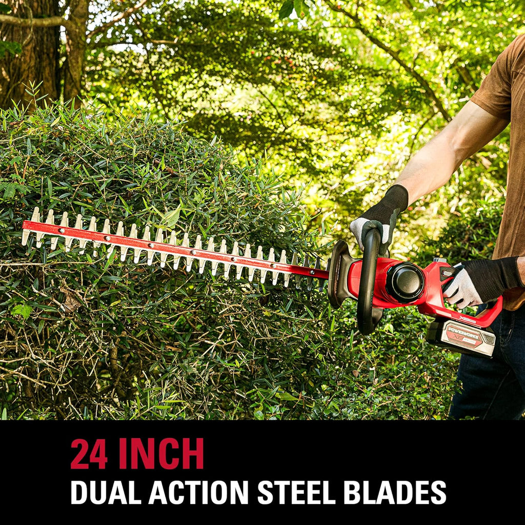 40V 24 Inch Cordless Hedge Trimmer with 2Ah Battery and Charger M445567