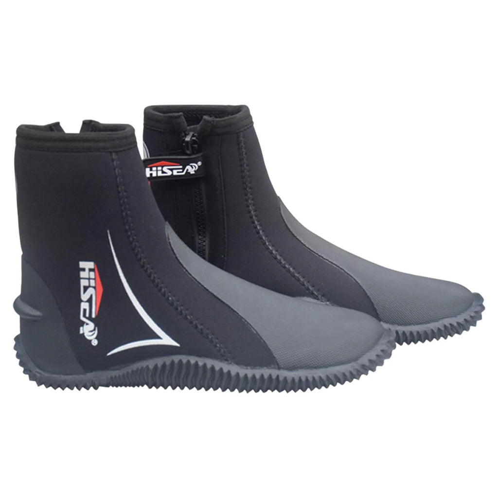 5mm Neoprene Scuba Diving Booties Wetsuit Boots Water Sports Unisex Anti Slip Rubber Sole Swim Surf for Wakeboarding Diving Kayaking Fishing 24.5-25 J663324