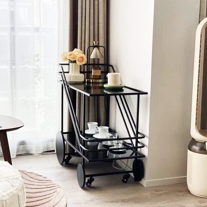 Iron Dining Cart with Glass Shelf B886566