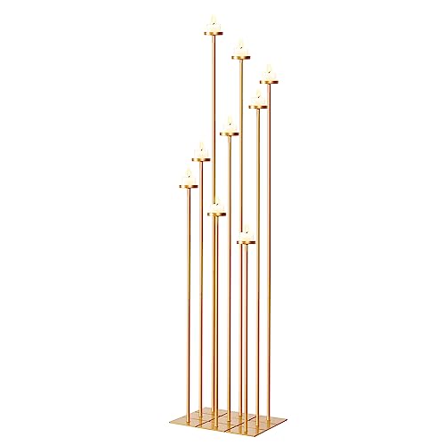 Black Metal Floor Candelabra Holder for 9 Arm Candlesticks S8679