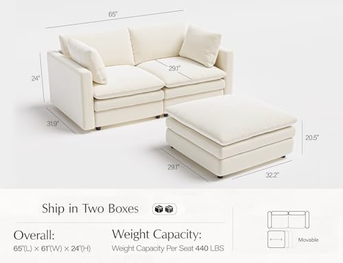 L Shaped Sectional Couch with Ottoman 4 Seats Sofa T2457