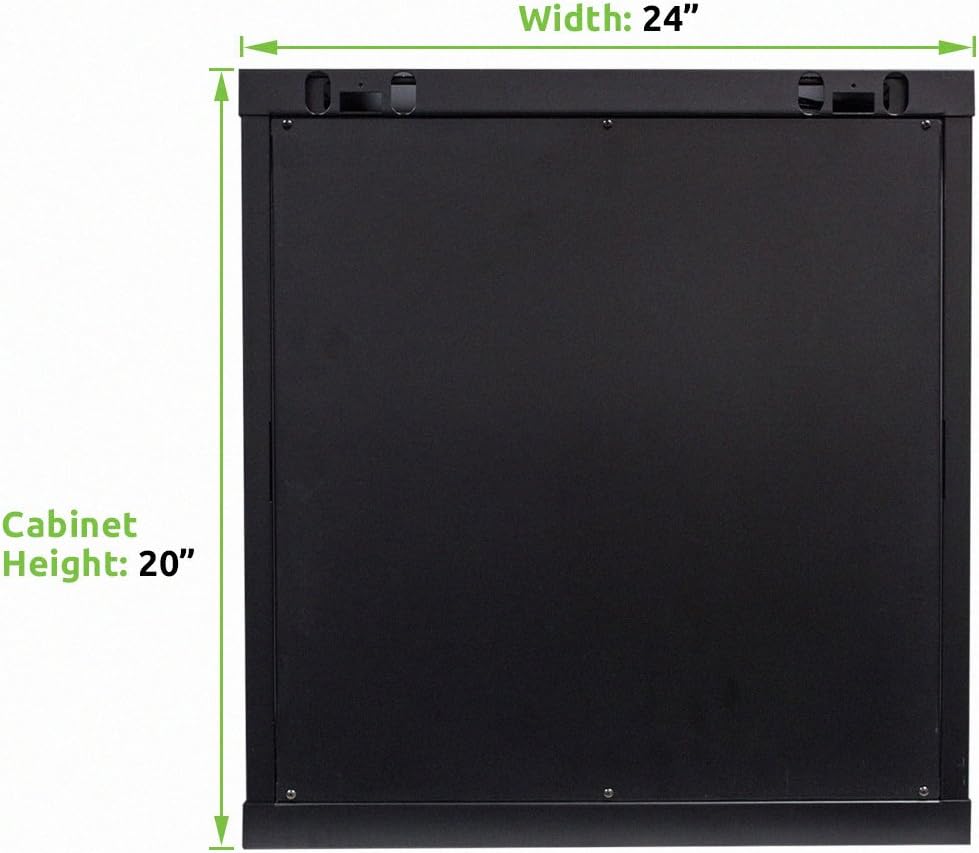 9U 19-Inch Server Network Rack with Locking Glass Door Black G448