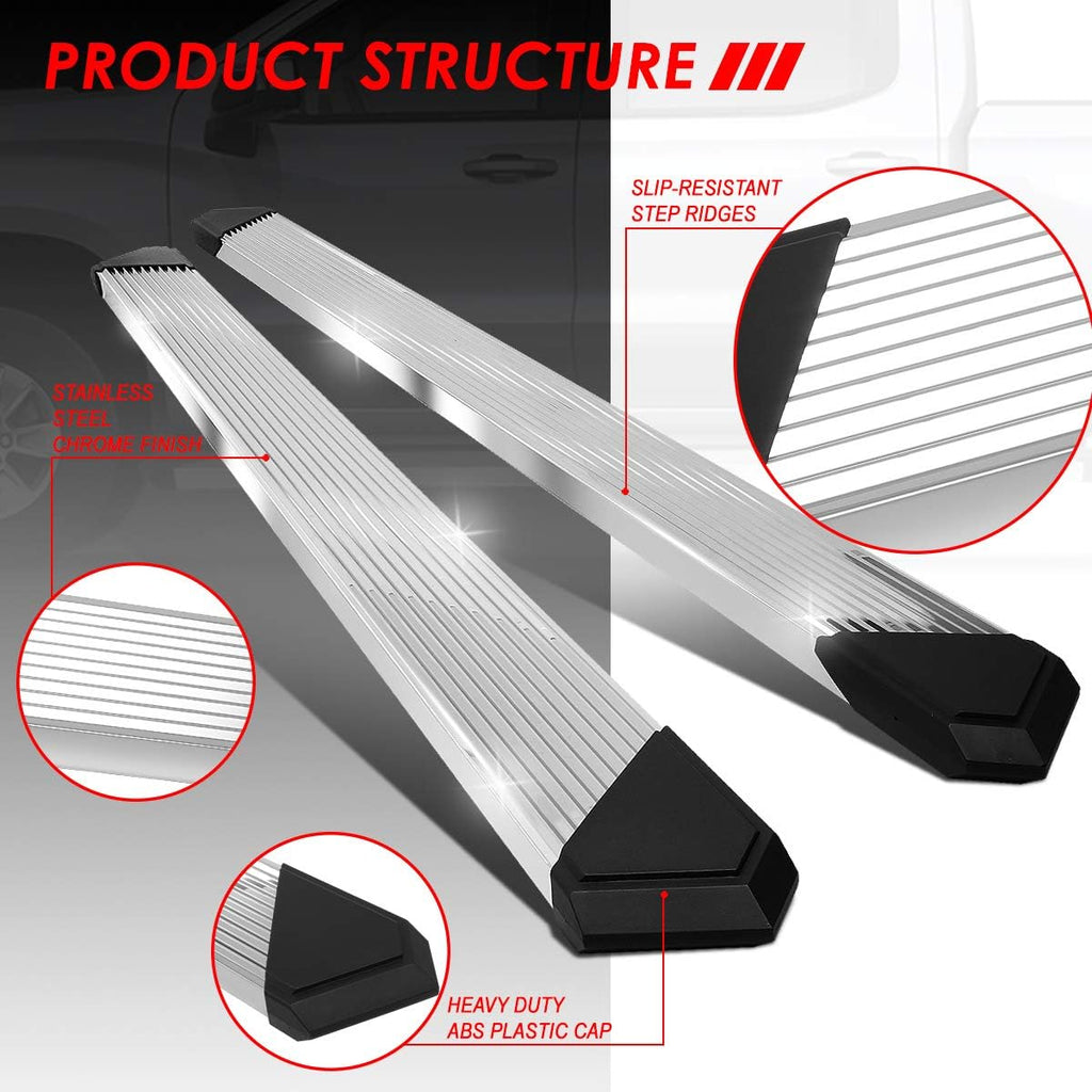 Polished Chrome Stainless Steel Side Step Nerf Bar Running Boards I750