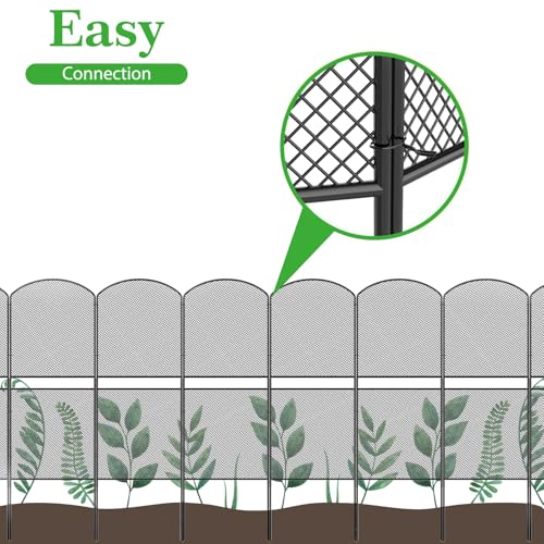 Mesh Decorative Garden Fence 10 Pack, 38.5in x 10ft Rustproof Metal Wire Panel C137666