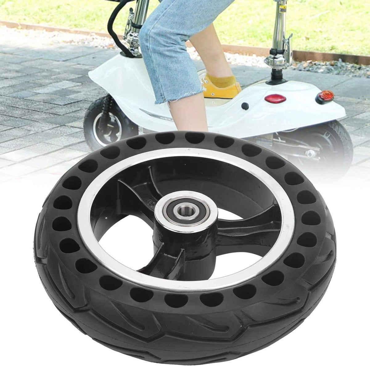 200x50 Solid Rubber Wheel with 8-inch Hub, Pack of 2 X358