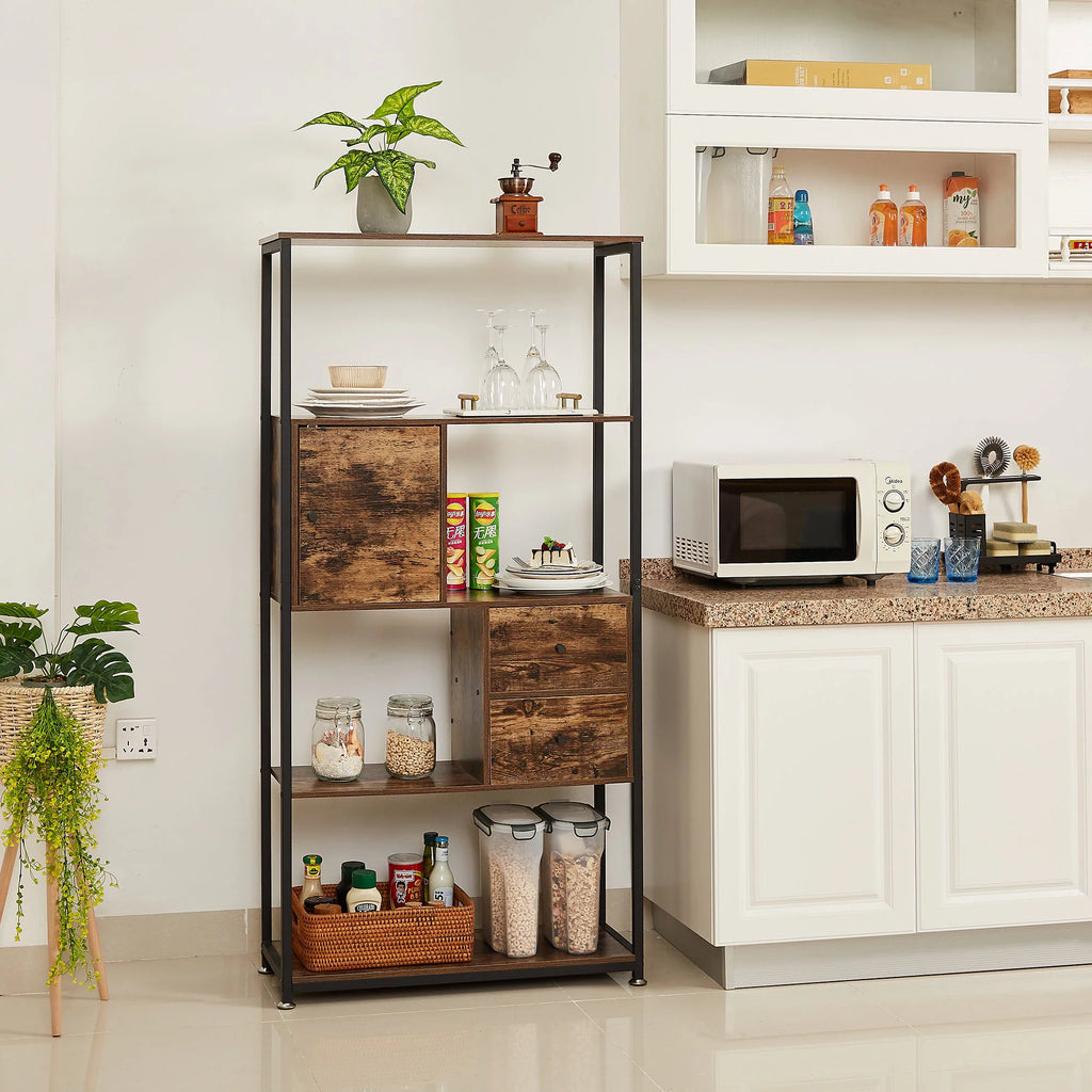 4-Tier Wooden Bookshelf with Drawer Z610