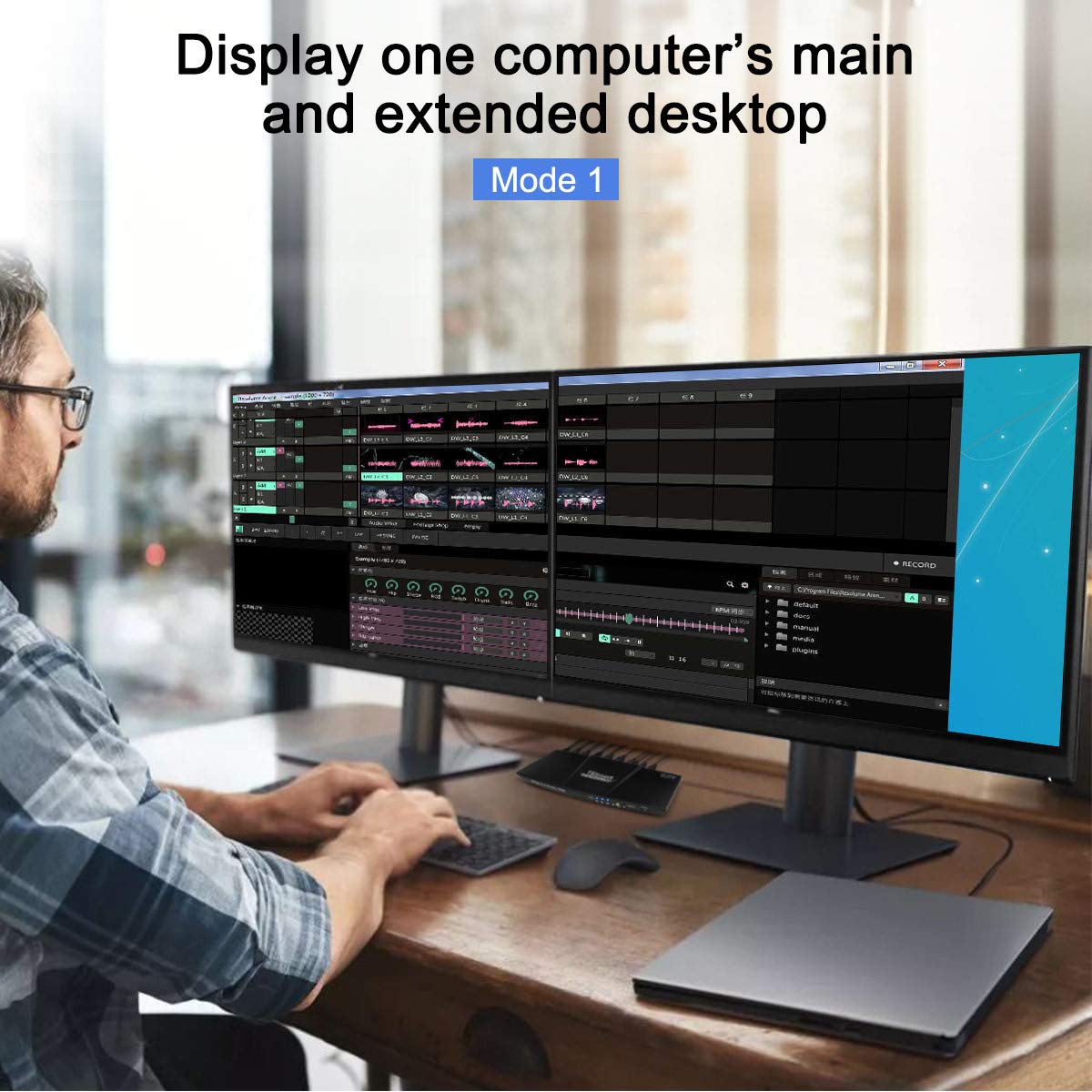 Dual Monitor 2 Inputs 4K@60Hz 2x2 DP KVM Switcher with 2 Pcs 5ft KVM Cables and DP Cables W778828