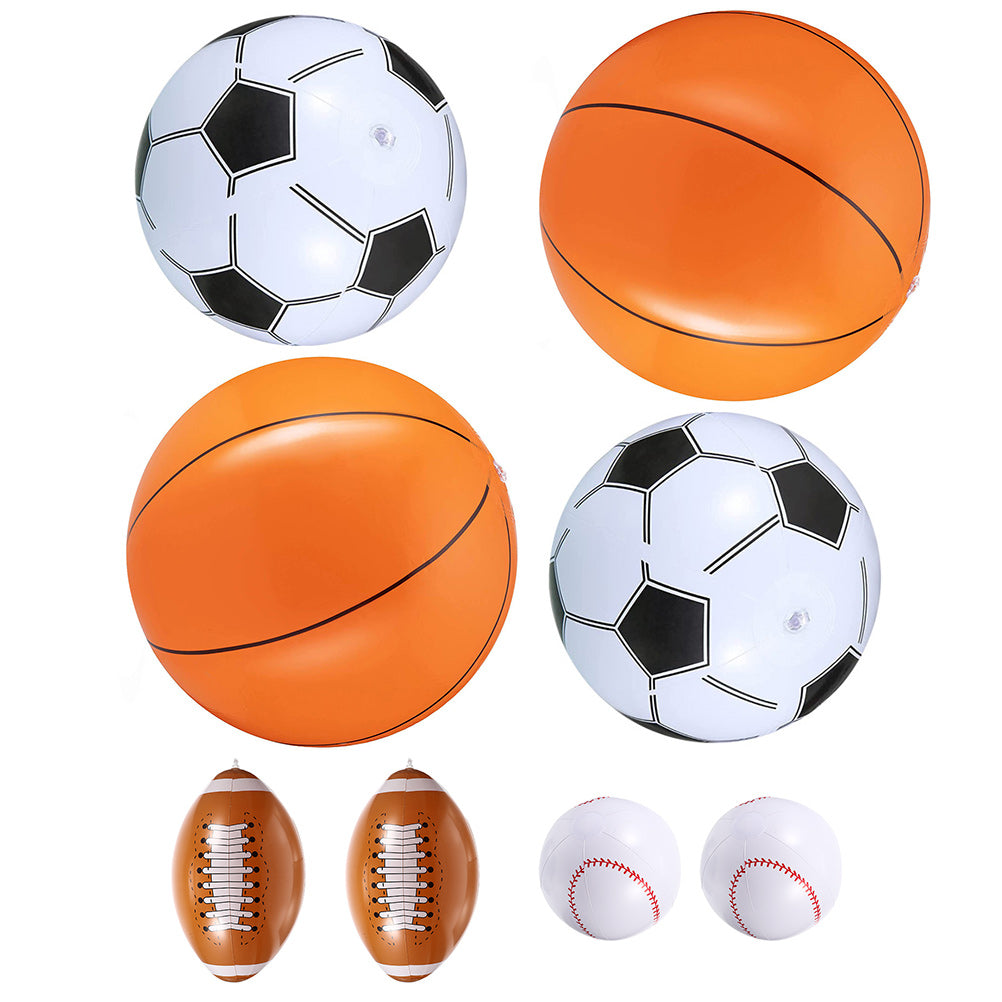 16 Pcs Inflatable Beach Toys Baseball Soccer I7341