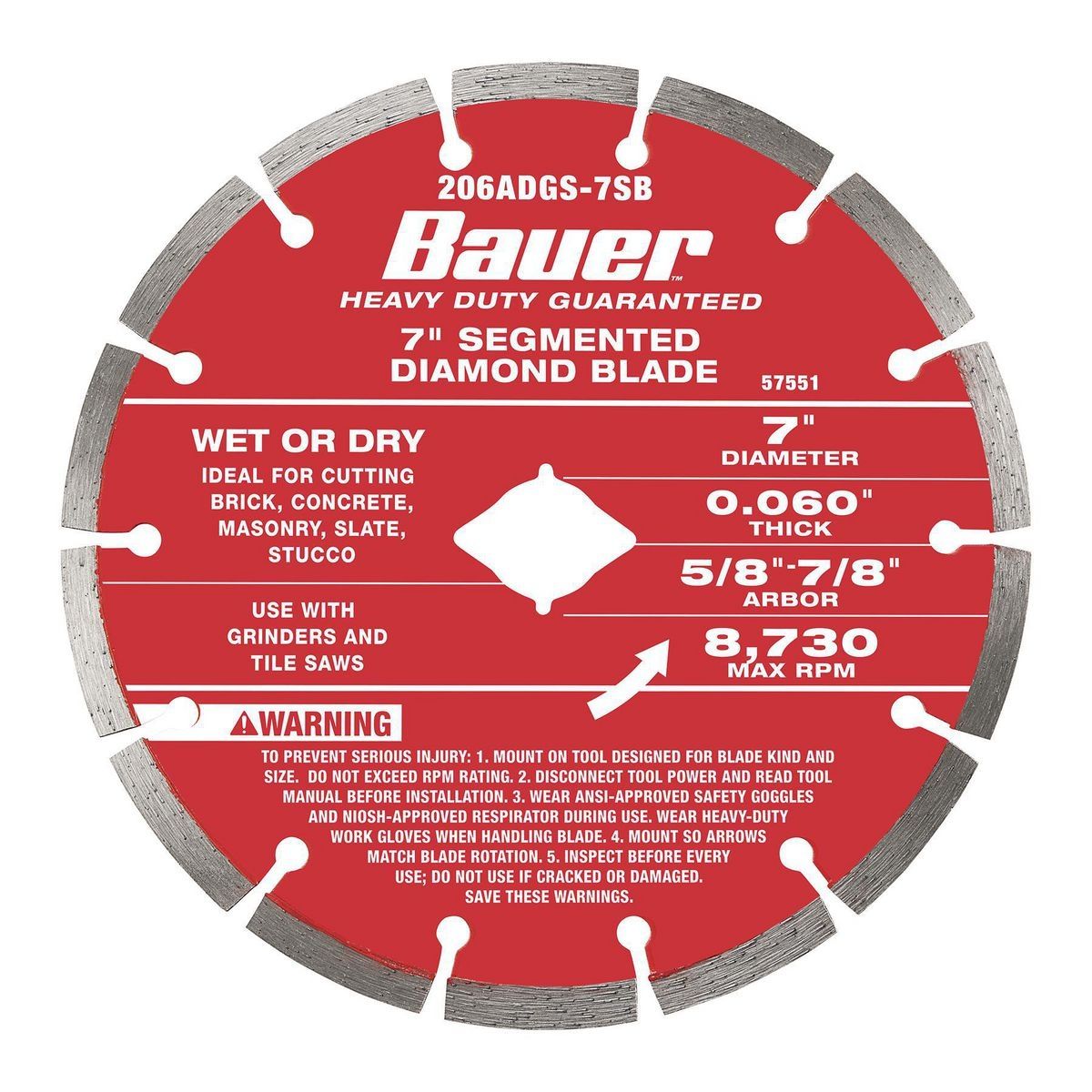 7 in. Segmented Diamond Blade Y22906