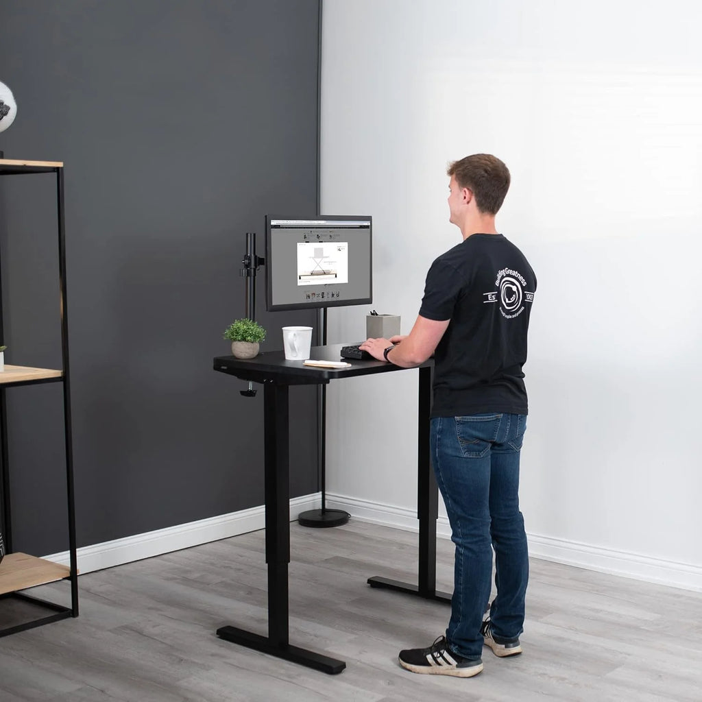 Manual Height Adjustable 36 X 24 Inch Black Standing Desk O24075