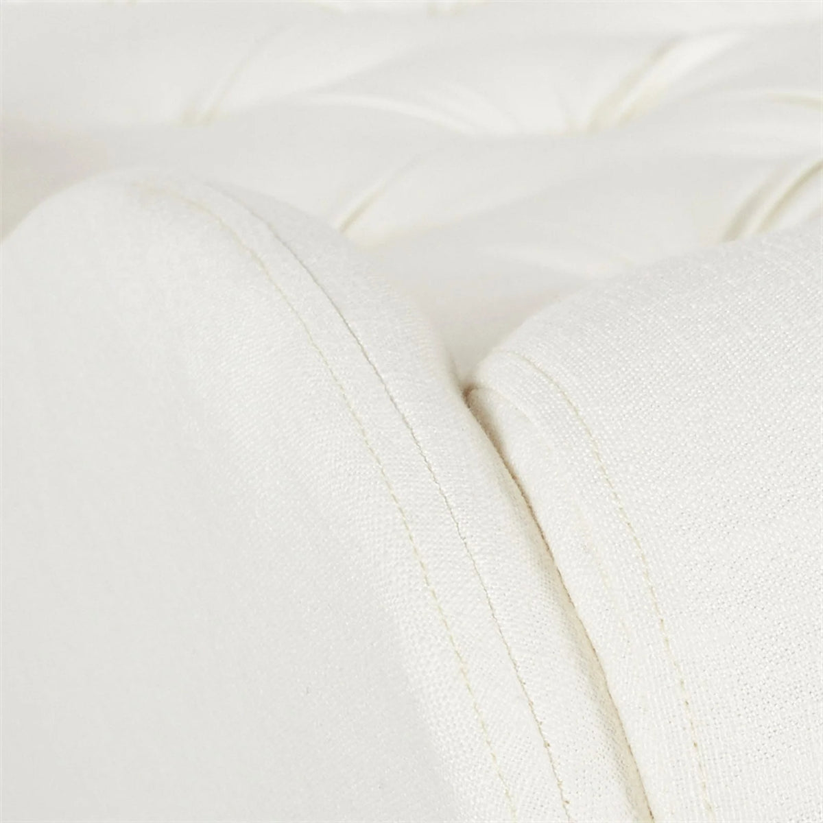 Antique White Hardwood Tufted Roll Arm Chaise Lounge V35329