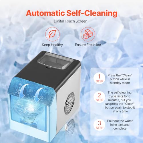 33lbs/24H Pebble Ice Maker with Ice Scoop & Drip Tray C178