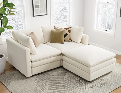 L Shaped Sectional Couch with Ottoman 4 Seats Sofa T2457