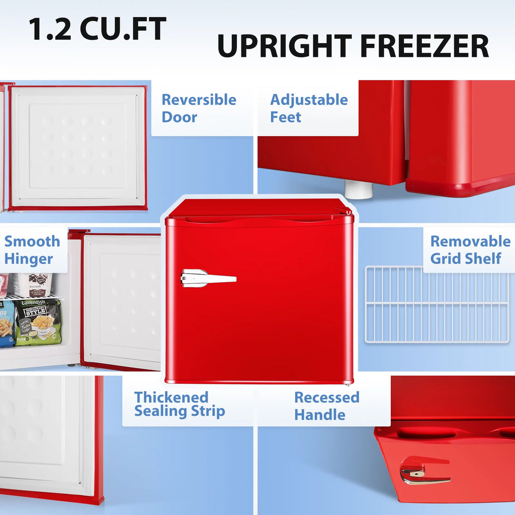 Mini Upright Freezer 1.2Cu.ft Red Y114507