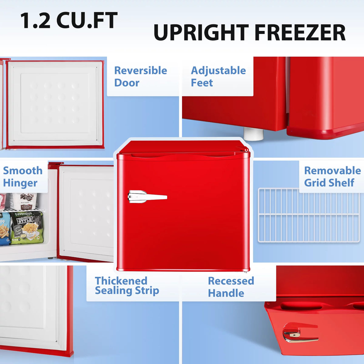 Mini Upright Freezer 1.2Cu.ft Red Y114507