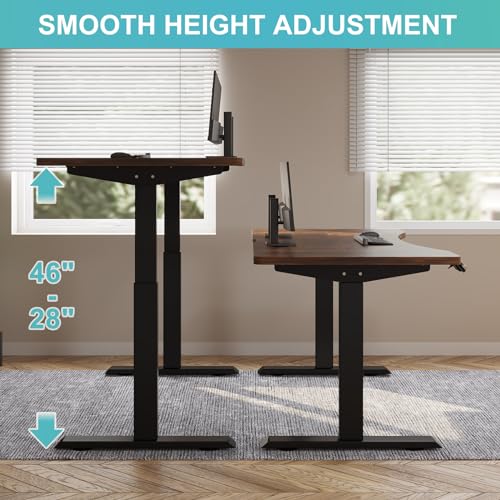 Rustic Brown Electric Standing Desk 55x30 Inch T44837