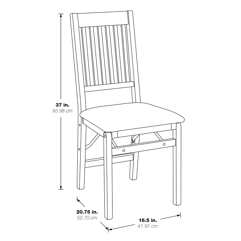 Solid Wood Folding Chair, Espresso/Red - 2 count B1229