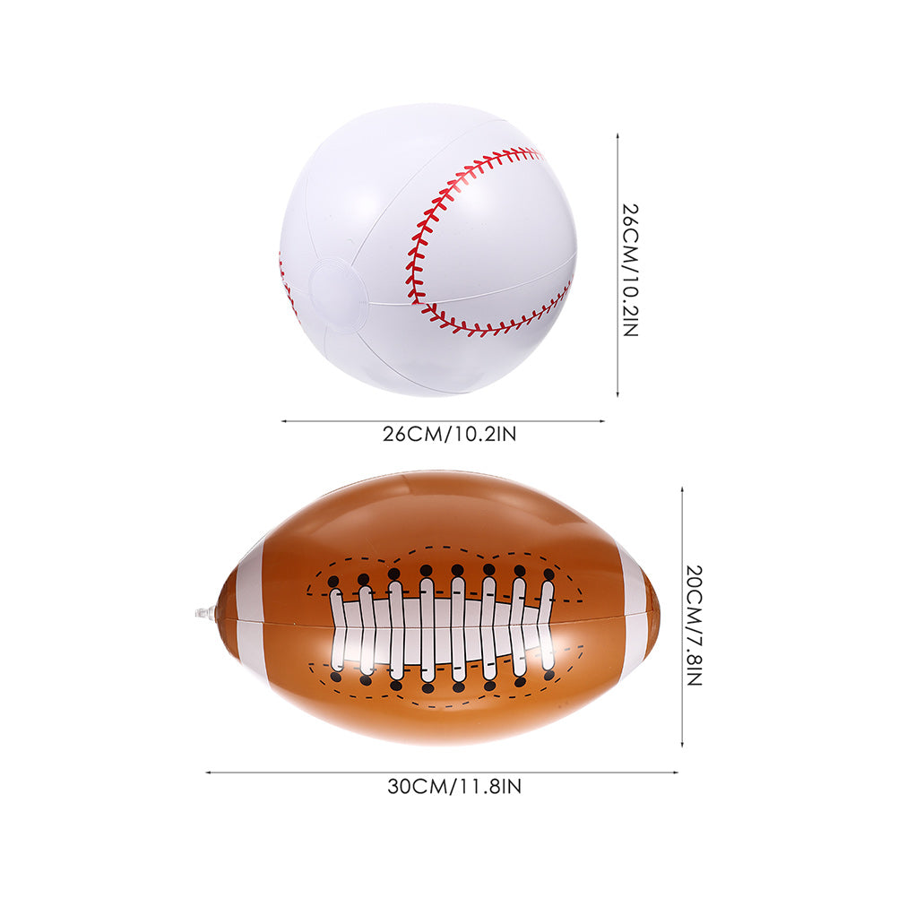 16 Pcs Inflatable Beach Toys Baseball Soccer I7341