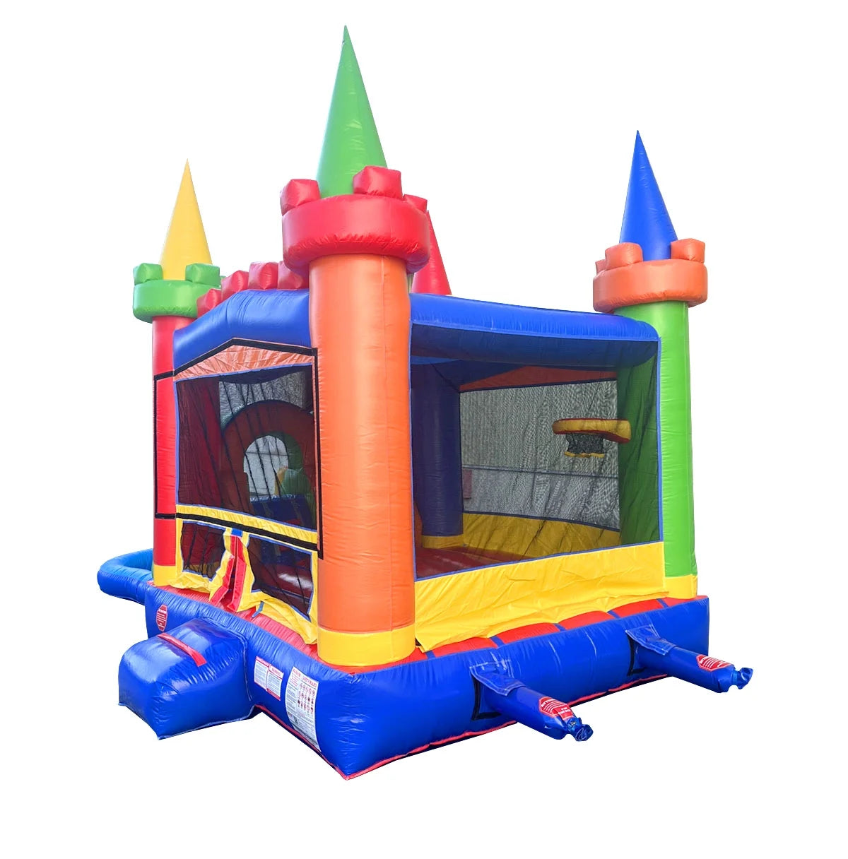 Rainbow Dual Slide Bounce House with Splash Pool L8270