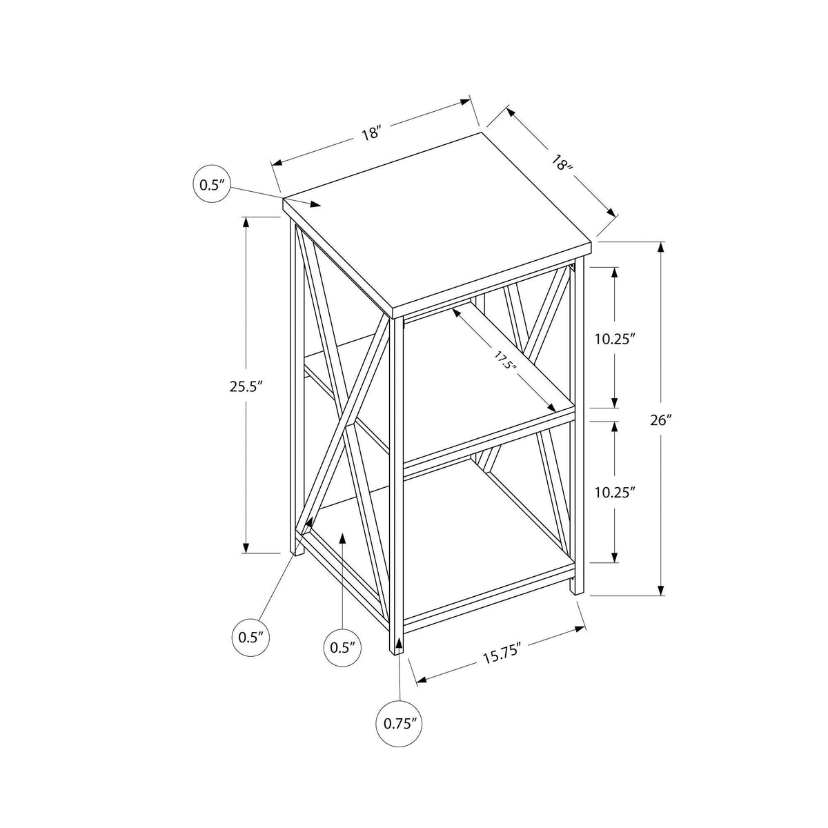 Dark Taupe Contemporary Accent Table Q2066