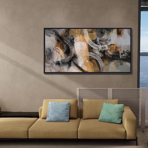 Orange Gray Yellow Abstract Canvas Wall Art 24×48IN H978792