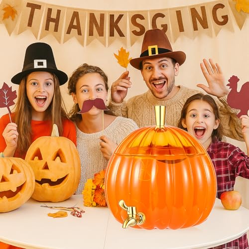 1.3 Gallon Pumpkin Drink Dispenser with Spigot E87610