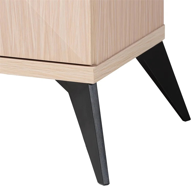 Light Brown and Black Wood 2-Door Sideboard Buffet O431712