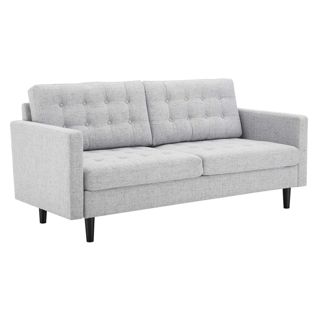 Light Gray Tufted Fabric Sofa B75884