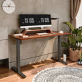 55" x 28" Height Adjustable Standing Desk Gray and Mahogany G646