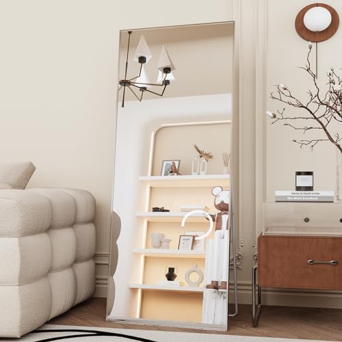 Arched Full Length Tempered Mirror with Aluminum Alloy Frame U78614