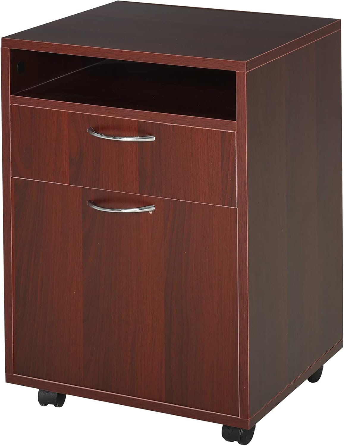 Black Mobile File Cabinet with Lockable Drawer S97637