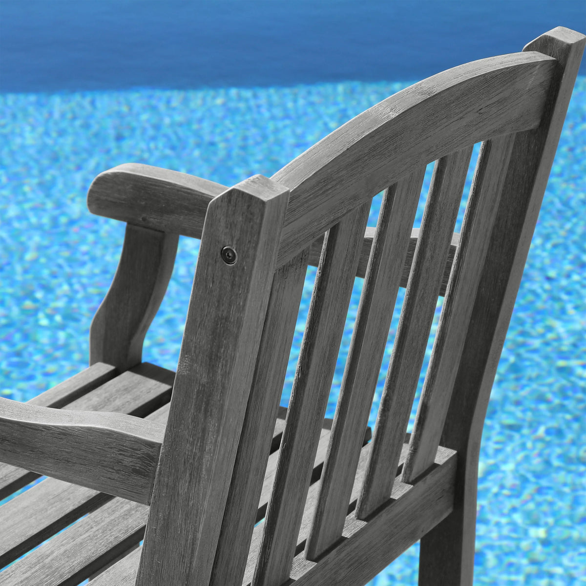 Acacia Wood Outdoor Dining Chair with Arms V407198