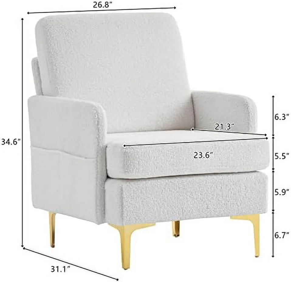 Dark Gray Fabric Accent Chair with Metal Legs E431