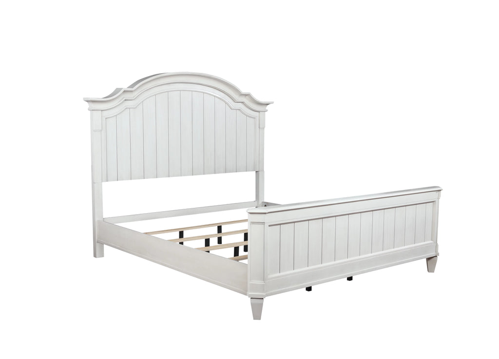 Wood King Bed with Dresser, Mirror, Two Nightstands, and Chest S815