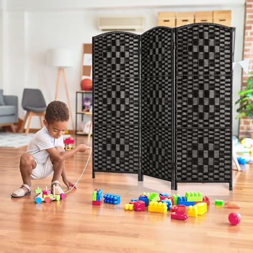 3 Panel Dark Mocha Folding Privacy Screen W113392