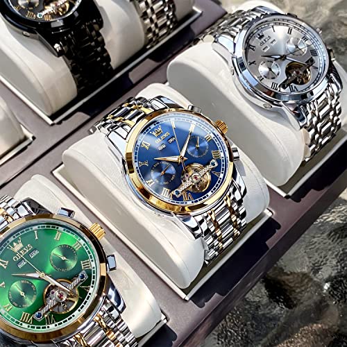 Self Winding Automatic Mechanical Tourbillon Stainless Steel Waterproof Luminous Dress Wrist Watches W567079