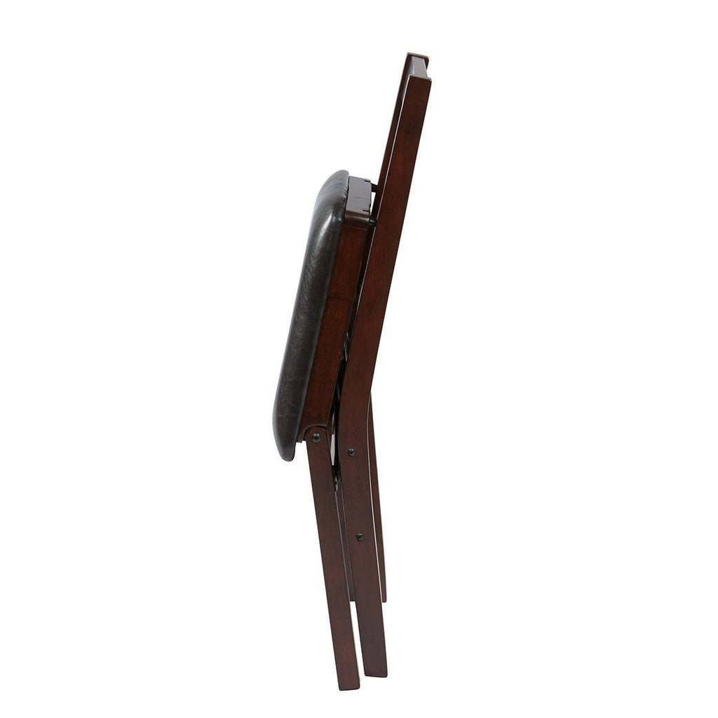 Solid Wood Folding Chair, Espresso/Red - 2 count B1229