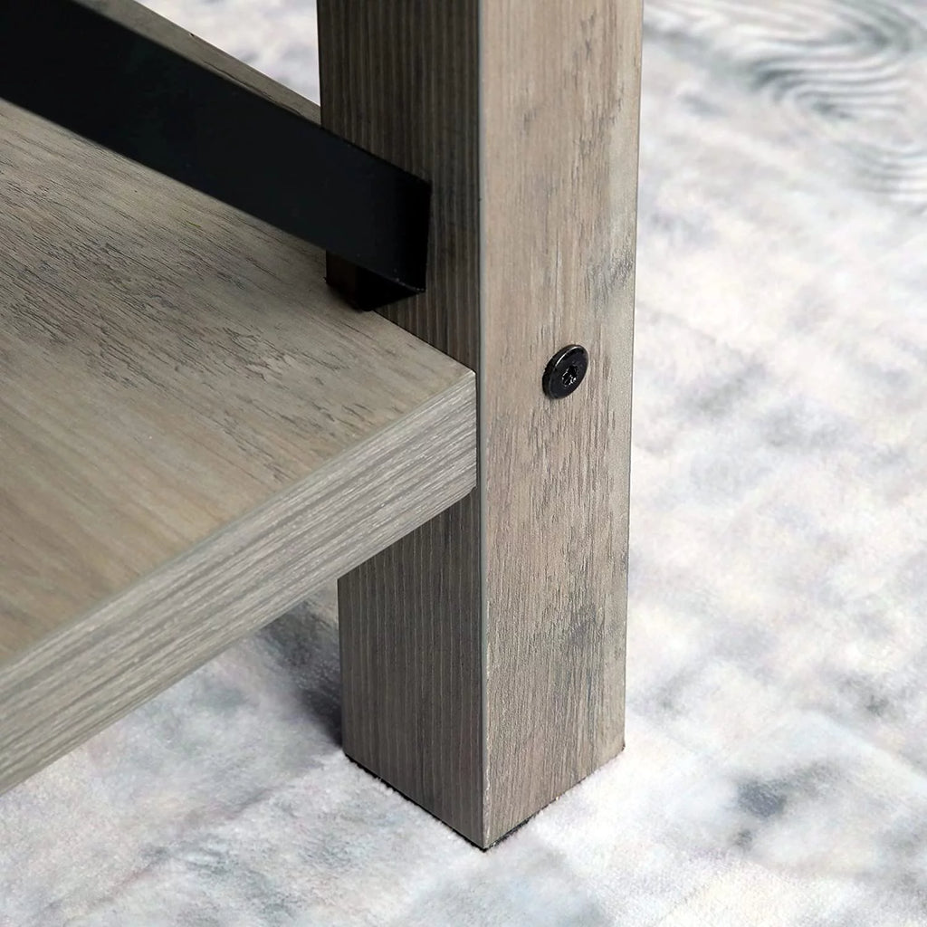 Set of 2 Rustic End Table with Storage Shelf G7103