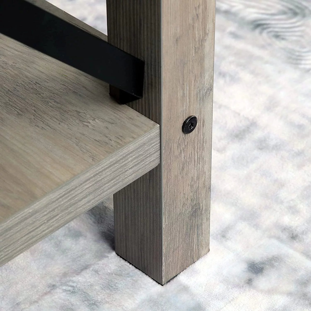 Set of 2 Rustic End Table with Storage Shelf G7103
