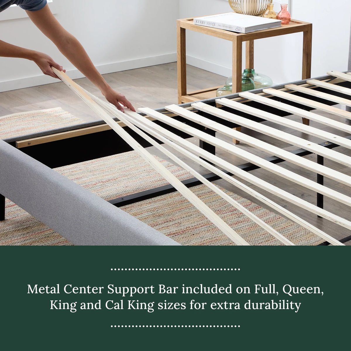Blue Queen Upholstered Platform Bed R7664