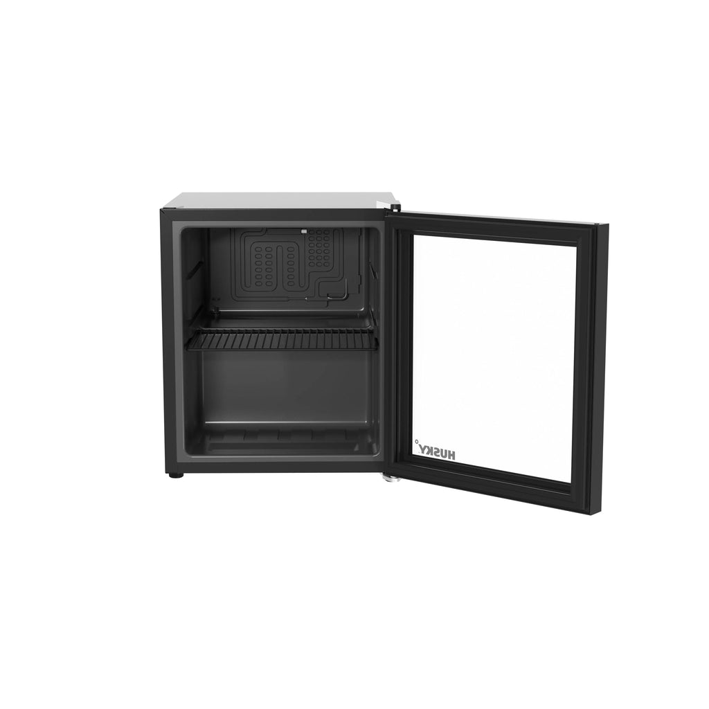 46L Reversible Glass Door Beverage Refrigerator 1.6 Cu Freestanding Countertop Mini Fridge in Black T851