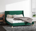 Queen Size Green Velvet Platform Bed Frame L648034