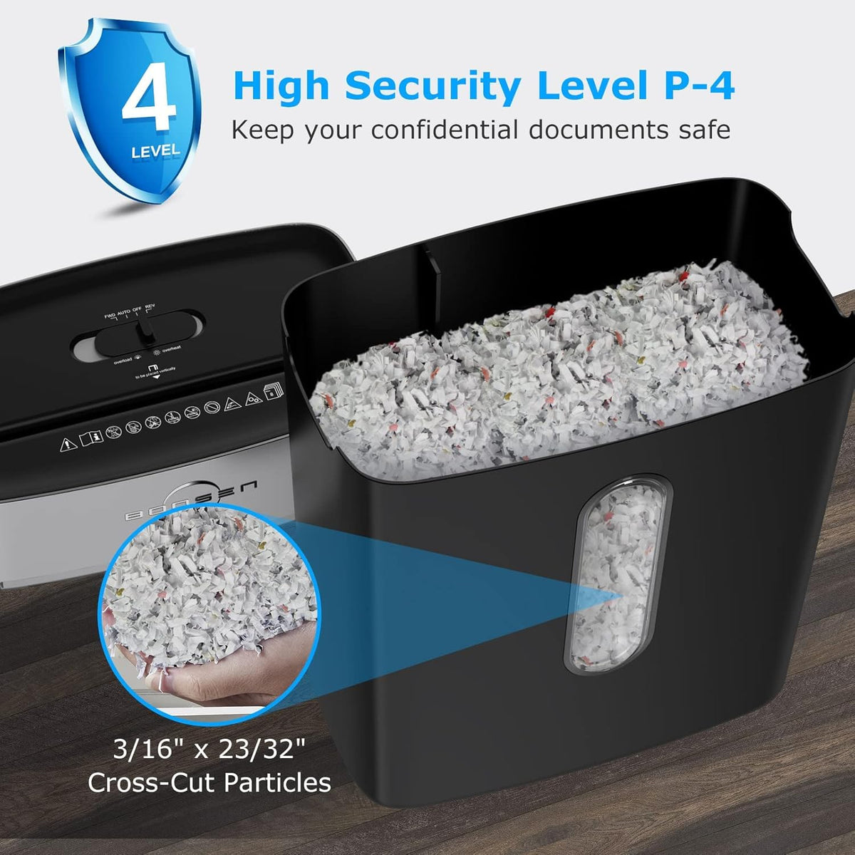 8-Sheet Crosscut Paper Shredder with 4 Gallons Wastebasket, Pack of 2 E171