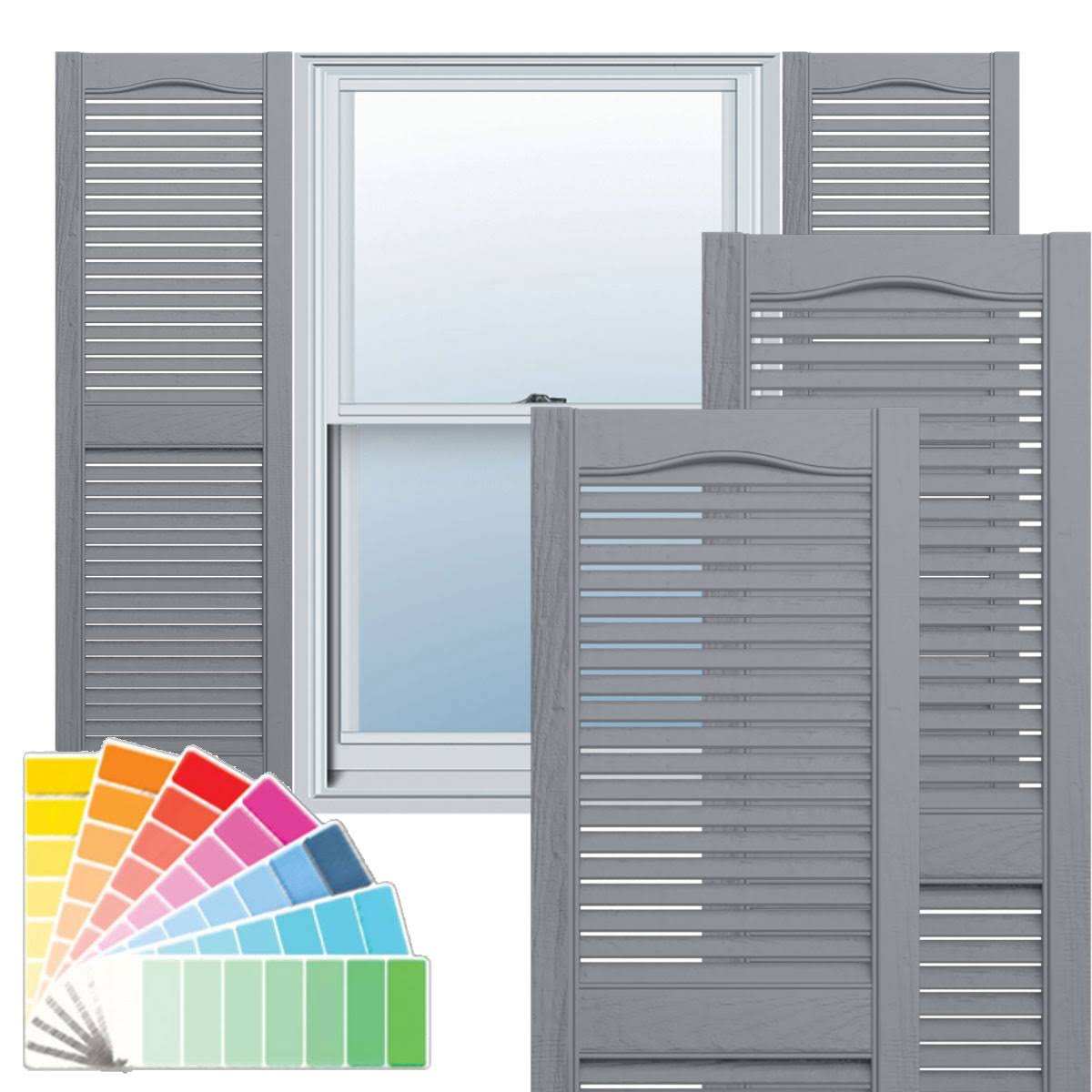 18x22W x 48x22H Vinyl Louver Shutters with Shutter-Loks O307039