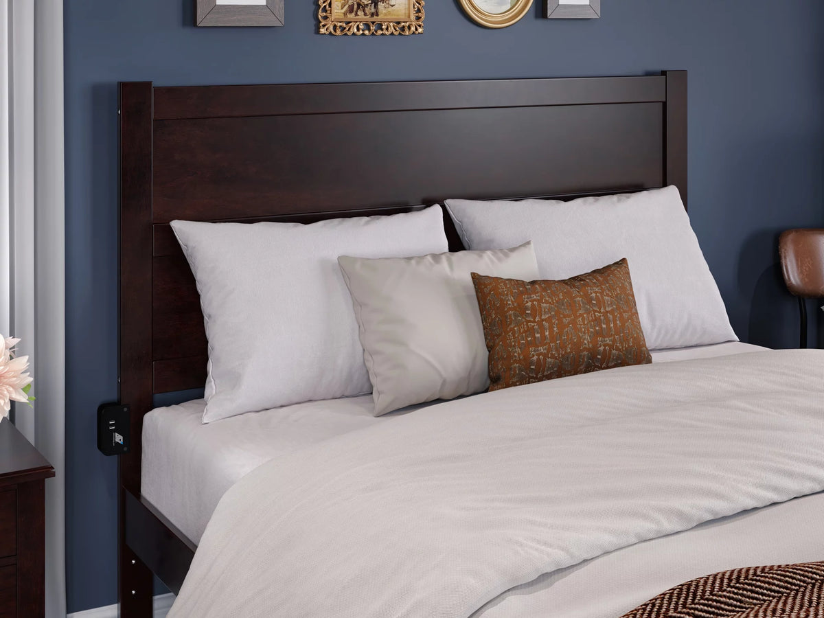 14" Queen Wood Platform Bed Frame with Foot Drawer Storage H7435