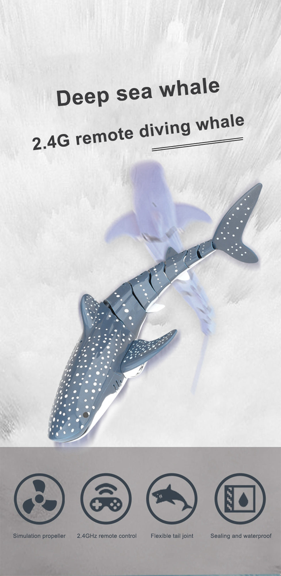 Remote Control Whale Toy Propeller Driven Three-speed M565
