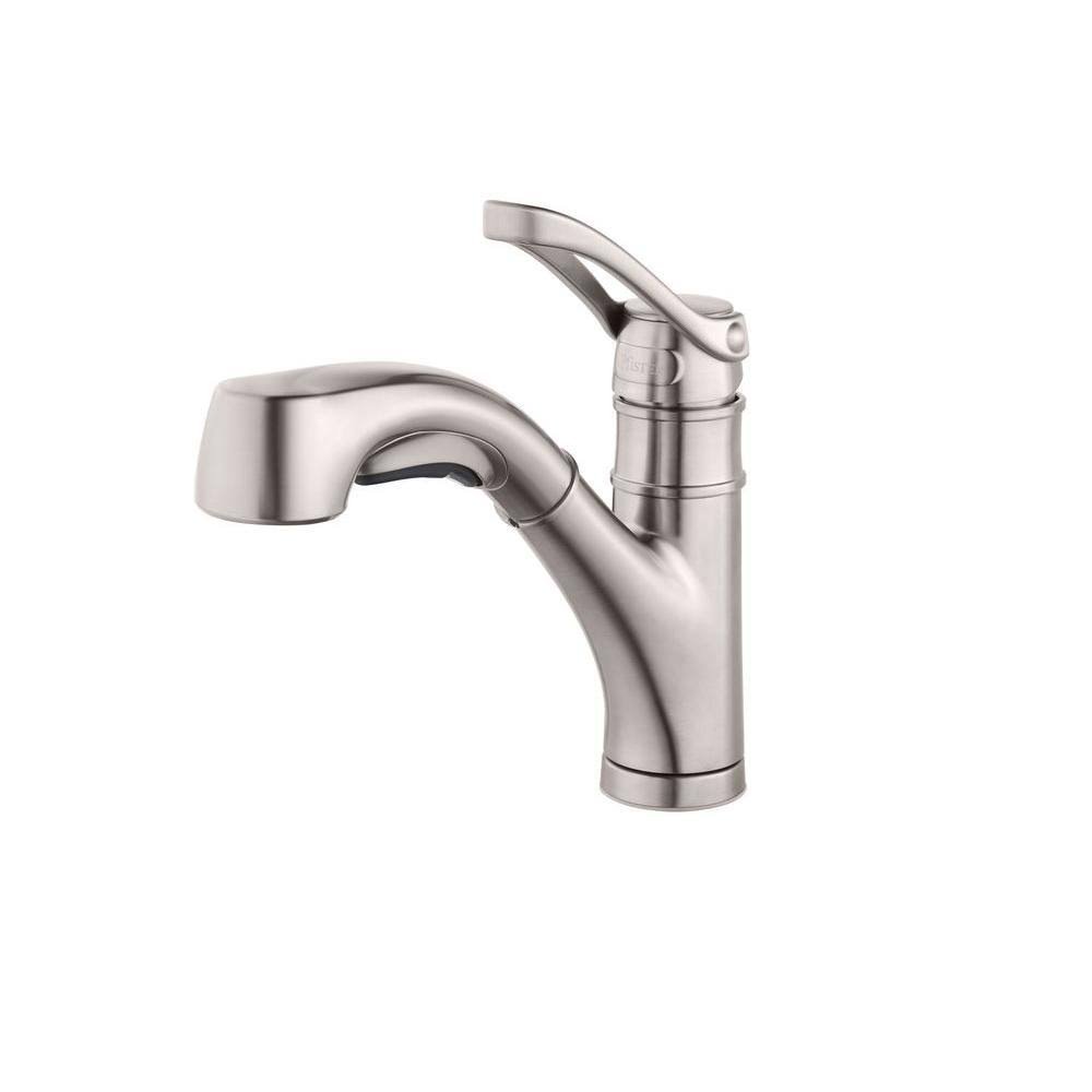 Single-Handle Pull-Out Sprayer Kitchen Faucet in Stainless Steel R872484