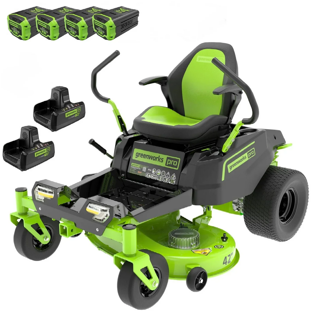 60V 42” Electric Zero Turn Mower with 8 Ah Batteries W2793
