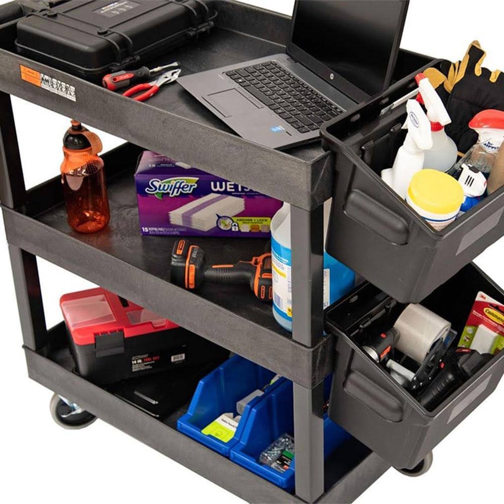 3-Shelf Tub Cart with Outrigger H714