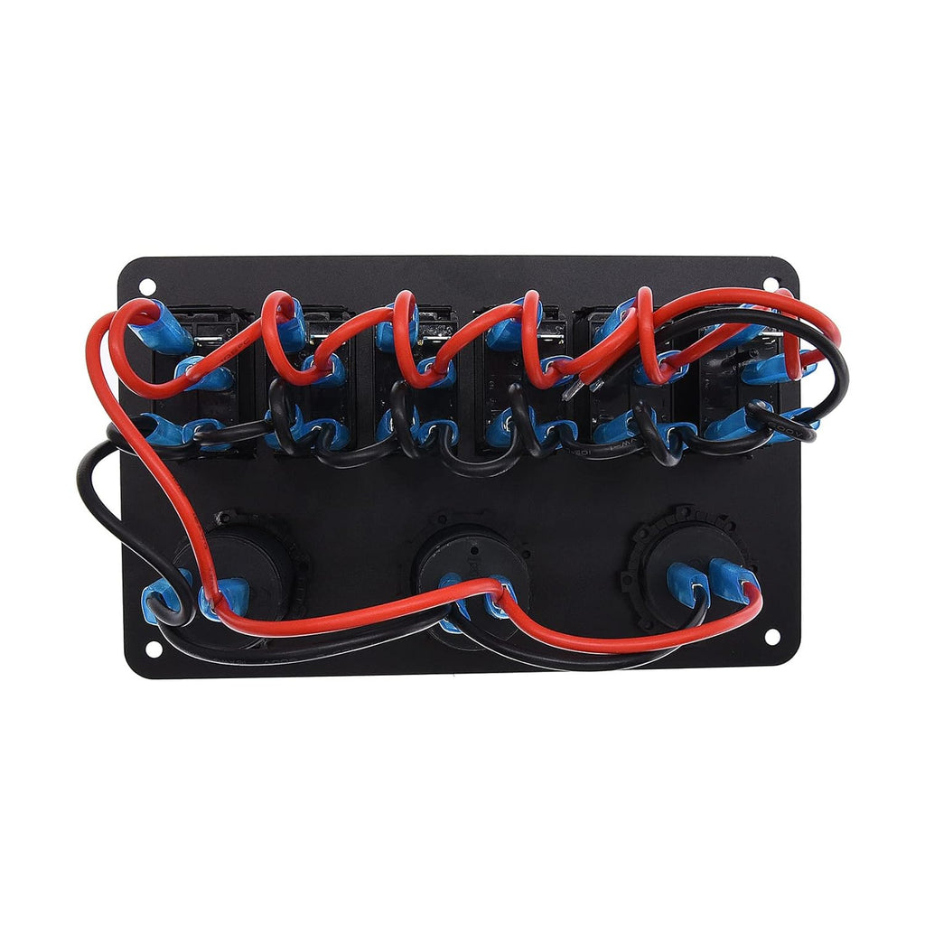 Waterproof Rocker Marine Switch Panel with USB, Blue LED, Pack of 2 W731